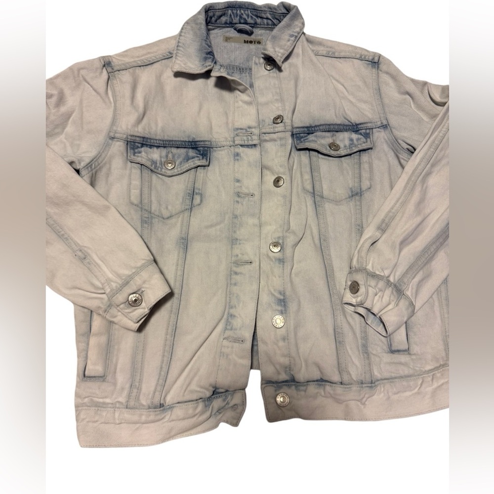 ✨ Top Shop Motto Sise US 4 Denim Acid Wash Jean Jacket - GUC